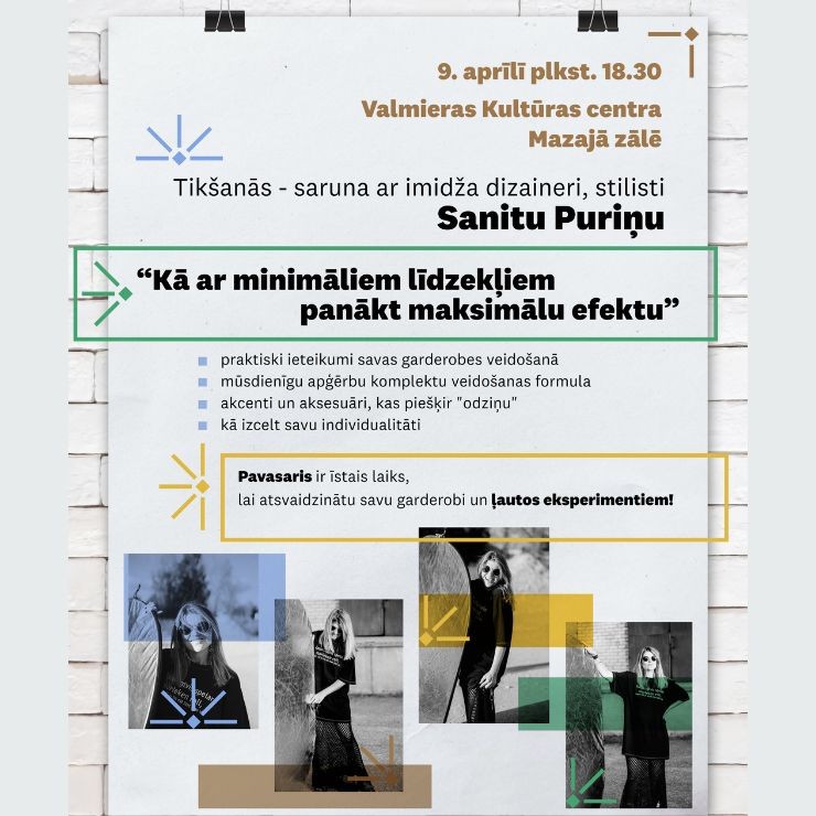 Izrādes "Tikšanās - saruna ar stilisti Sanitu Puriņu “Kā ar minimāliem līdzekļiem panākt maksimālu efektu”" attels