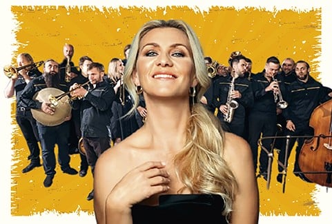 Izrādes "Ieva Kerēvica un Latvijas Radio bigbends. Zigmara Liepiņa mūzikas vakars" attels