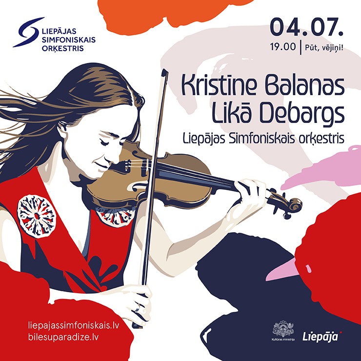 Izrādes "Kristīne Balanas, Likā Debargs un LSO" attels