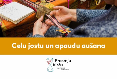 Izrādes "Meistarklase “Celu jostu un apaudu aušana"" attels