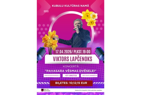 Изображение спектакля "Viktors Lapčenoks koncertā PAVASARA VĒSMAS DVĒSELEI"