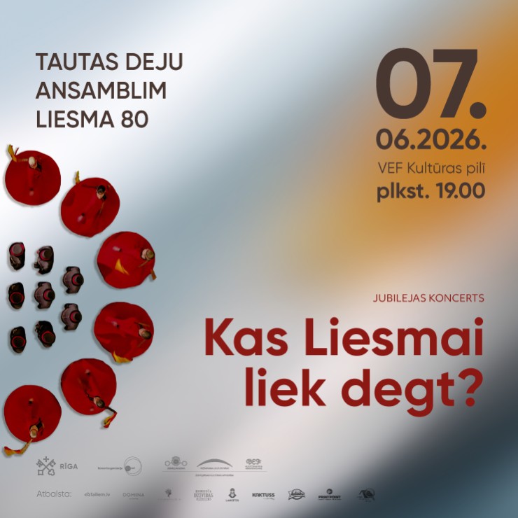 Izrādes "Tautas deju ansamblim LIESMA 80 | Jubilejas koncerts KAS LIESMAI LIEK DEGT?" attels