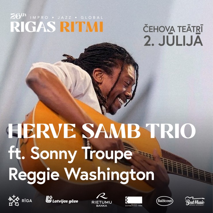 Image of the event "RĪGAS RITMI 2026 | HERVE SAMB TRIO feat. Sonny Troupe, Reggie Washington /Senegāla / ASV /"