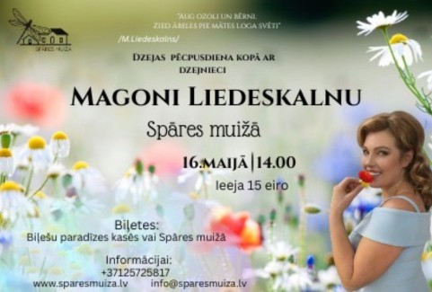 Izrādes "Dzejas pēcpusdiena ar dzejnieci Magoni Liedeskalnu" attels