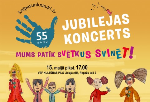 Izrādes "Bērnu vokālā studijas “Knīpas un Knauķi” 55 gadu jubilejas koncerts “Mums patīk svētkus svinēt!”" attels