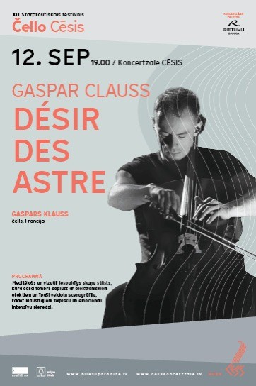 Meklēšanas rezultāta izrādes "ČELLO CĒSIS 2026 | GASPAR CLAUSS ”DÉSIR DES ASTRE” čells, Francija" attels
