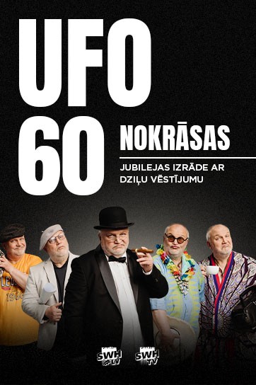 Meklēšanas rezultāta izrādes "UFO 60 NOKRĀSAS | jubilejas izrāde ar dziļu vēstījumu" attels