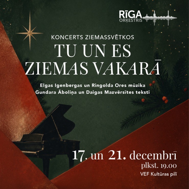 Izrādes "TU UN ES ZIEMAS VAKARĀ. Orķestris “Rīga”, Ieva Parša, Beāte Zviedre, Rihards Millers" attels