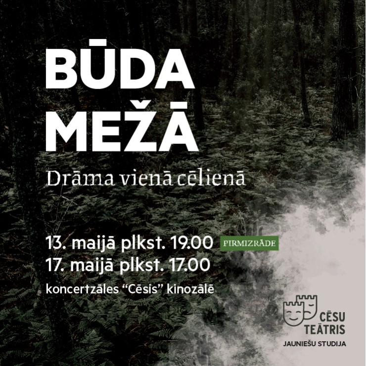 Izrādes "Cēsu teātra jauniešu studijas izrāde "Būda mežā"" attels