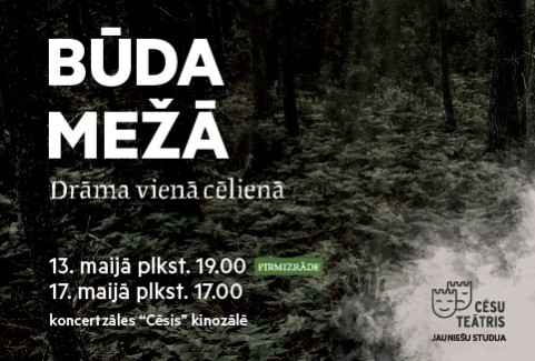 Izrādes "Cēsu teātra jauniešu studijas izrāde "Būda mežā"" attels