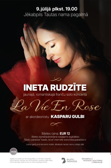 Meklēšanas rezultāta izrādes "Inetas Rudzītes un akordeonista Kaspara Gulbja koncertprogramma “La Vie en Rose”" attels