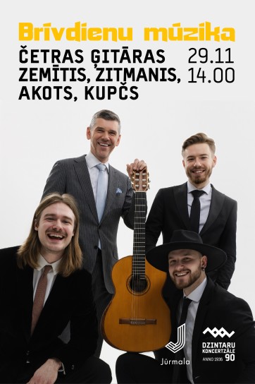Meklēšanas rezultāta izrādes "Brīvdienu mūzika. Četras ģitāras. Zemītis, Zitmanis, Akots, Kupčs" attels