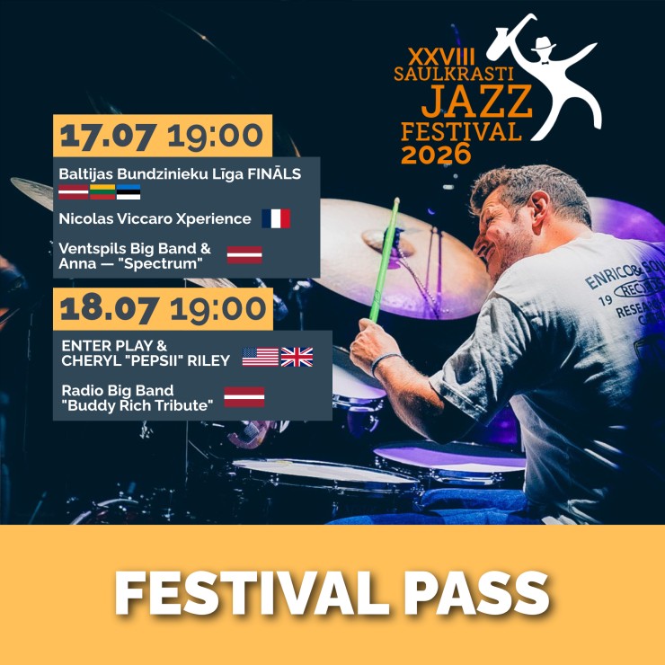 Image of the event "XXVIII Saulkrasti Jazz Festival 2026. FESTIVAL PASS (17.07.-18.07.2026)"