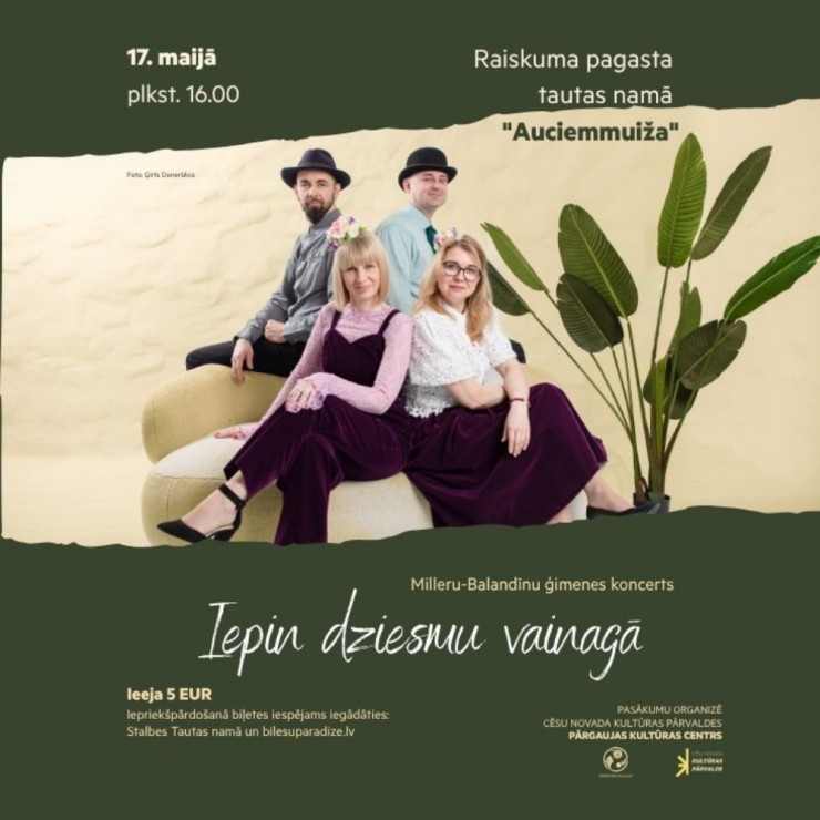 Izrādes "Milleru-Balandīnu ģimenes koncerts "Iepin dziesmu vainagā"" attels