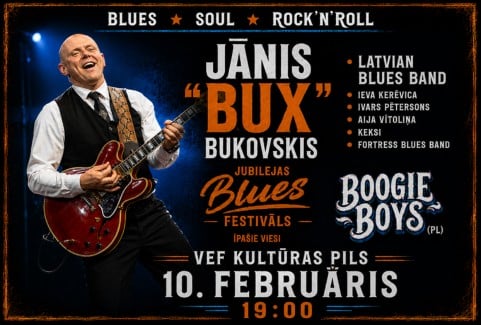 Izrādes "Jānis “BUX” Bukovskis jubilejas Blues Festivāls" attels