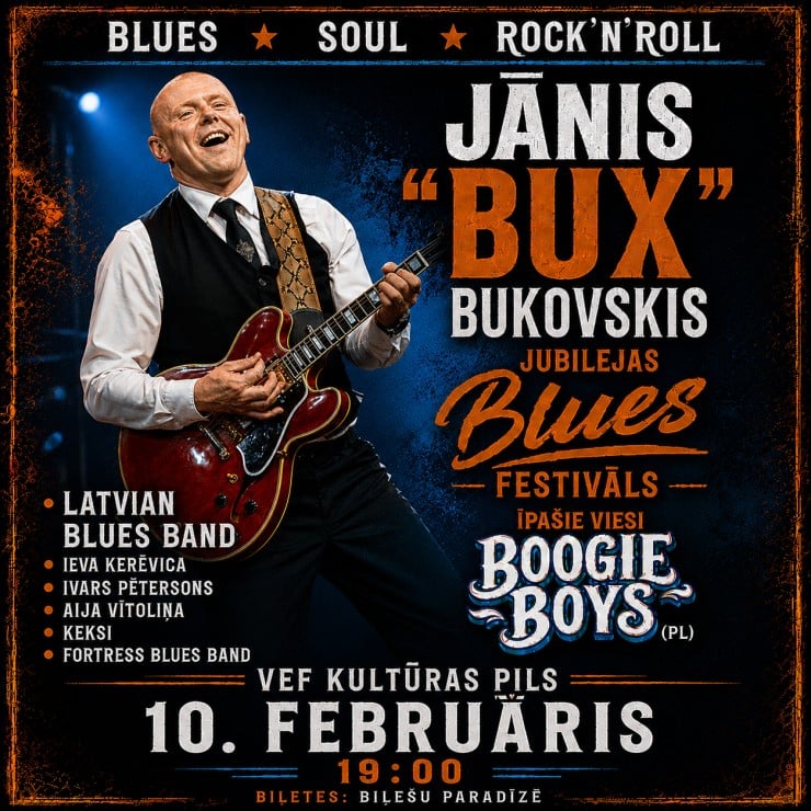 Izrādes "Jānis “BUX” Bukovskis jubilejas Blues Festivāls" attels