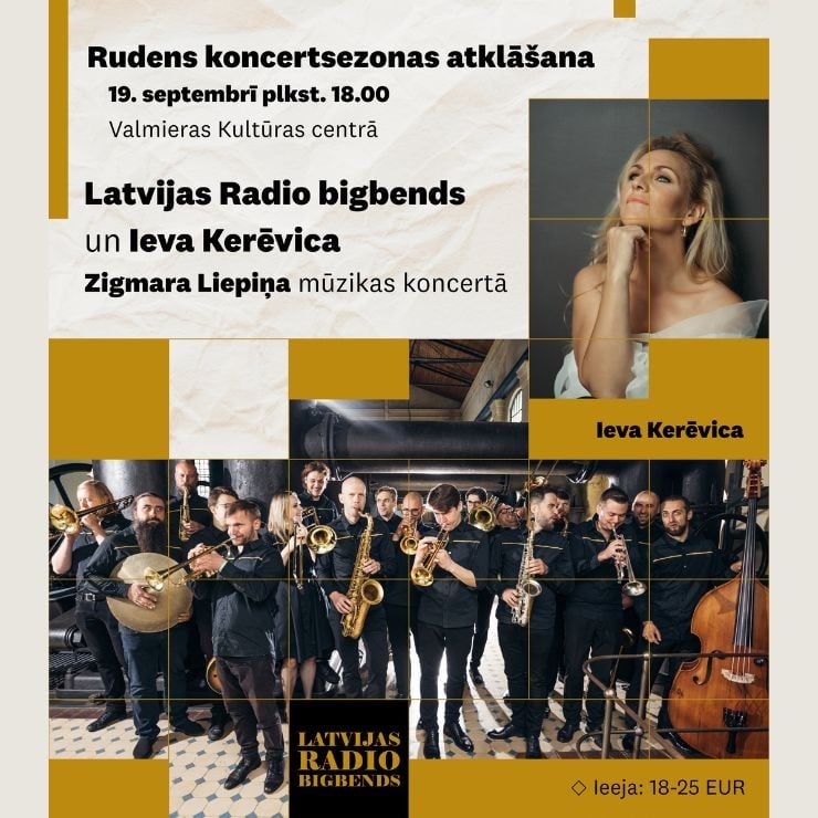 Image of the event "Latvijas Radio bigbends un Ieva Kerēvica | Zigmara Liepiņa mūzika | Rudens koncertsezonas atklāšana"