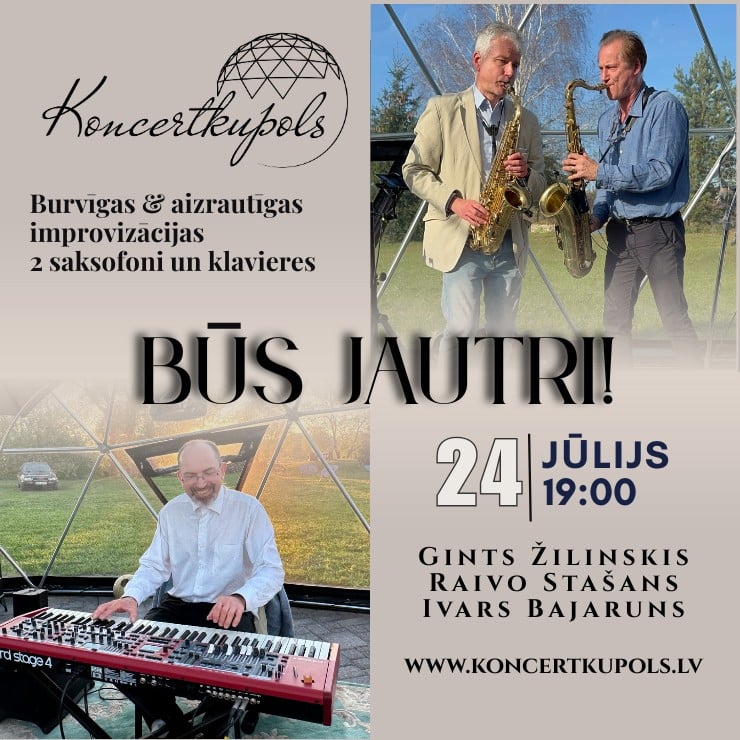 Image of the event "Divi saksofoni & klavieres | Raivo Stašans, Ivars Bajaruns, Gints Žilinskis"