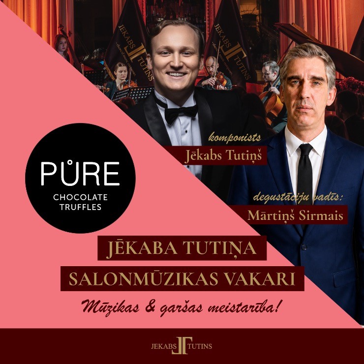 Izrādes "Benjamiņu nama salonmūzikas vakars | J. TUTIŅŠ & PURE CHOCOLATE" attels