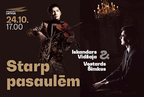 Izrādes "Starp pasaulēm. Iskandars Vidžaja un Vestards Šimkus" attels