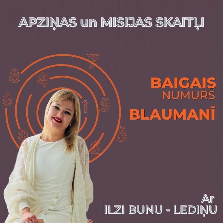 Izrādes "BAIGAIS NUMURS BLAUMANĪ. APZIŅAS un MISIJAS skaitļi Ar Ilzi Bunu-Lediņu" attels