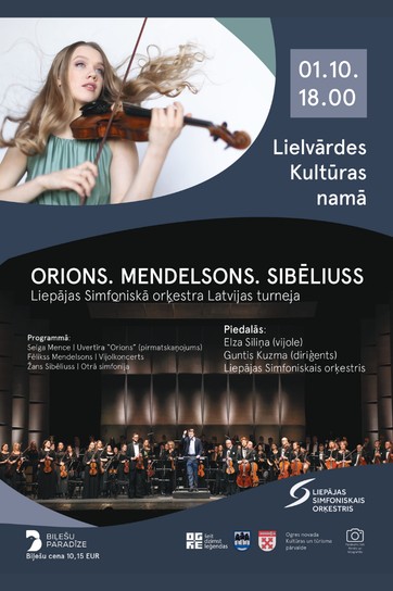 Изображение мероприятия ""Orions. Mendelsons. Sibēliuss" – Liepājas Simfoniskā orķestra koncerts" из результатов поиска