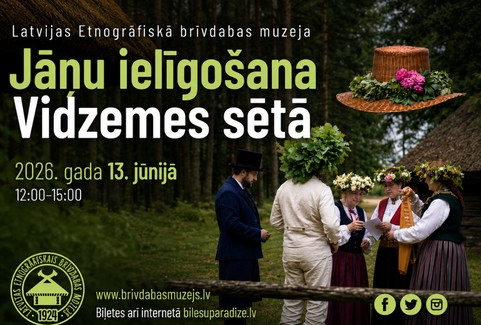 Izrādes "Jāņu ielīgošana Brīvdabas muzejā" attels