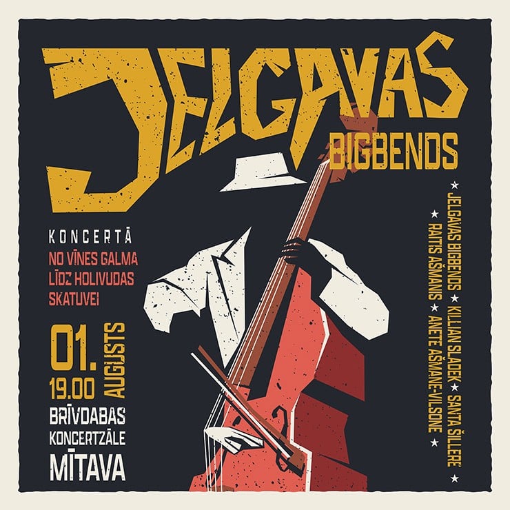 Изображение спектакля "Jelgavas Bigbenda koncerts “NO VĪNES GALMA LĪDZ HOLIVUDAS SKATUVEI”"