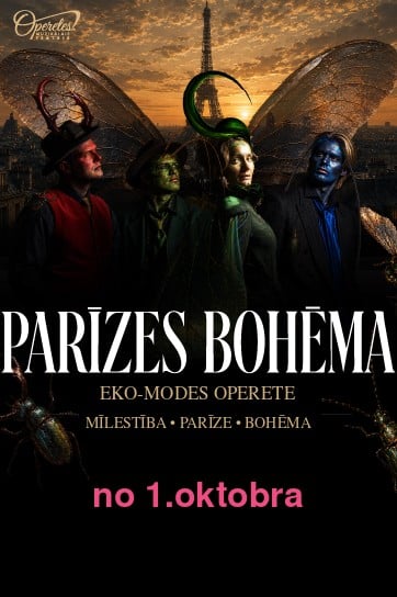Meklēšanas rezultāta izrādes "PARĪZES BOHĒMA ǀ eko-modes operete ǀ iedvesmots no I.Kálmána Monmartras vijolītes" attels