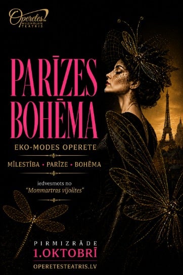 Изображение мероприятия "PARĪZES BOHĒMA ǀ eko-modes operete ǀ iedvesmots no Kálmāna Monmartras vijolītes" из результатов поиска