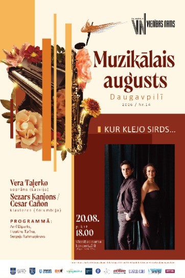 Meklēšanas rezultāta izrādes "Muzikālais augusts Daugavpilī 2026 | Koncertprogramma "Kur klejo sirds…"" attels