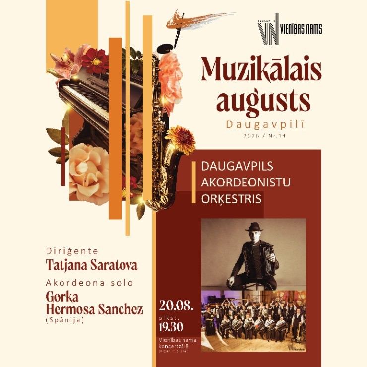 Изображение спектакля "Muzikālais augusts Daugavpilī 2026 | Spāņu akordeonists Gorka Hermosa un Daugavpils Akordeonistu orķestris"