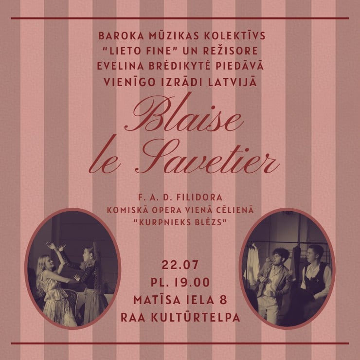 Izrādes "Baroka opera “Blaise le savetier” (Kurpnieks Blēzs) Latvijas pirmizrāde" attels