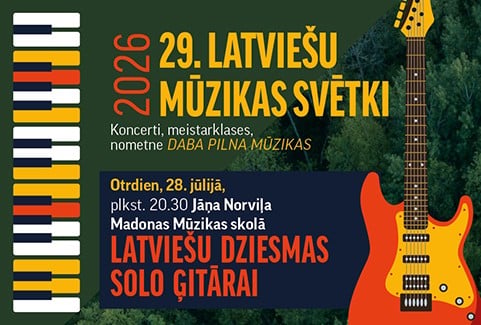 Изображение спектакля "29. latviešu mūzikas svētki Madonas novadā | Koncerts “Latviešu dziesmas solo ģitārai”"