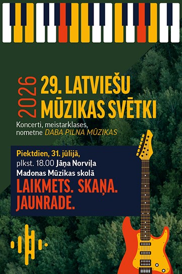 Meklēšanas rezultāta izrādes "29. latviešu mūzikas svētki Madonas novadā | Koncerts “Laikmets. Skaņa. Jaunrade.”" attels