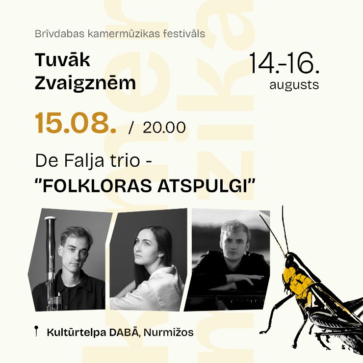 Izrādes "FOLKLORAS ATSPULGI | De Falja trio | kamermūzikas festivāls TUVĀK ZVAIGZNĒM" attels