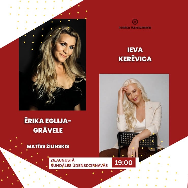 Izrādes "Ievas Kerēvicas, Ērikas Eglijas-Grāveles un Matīsa Žilinska koncerts Rundāles ūdensdzirnavu pagalmā" attels