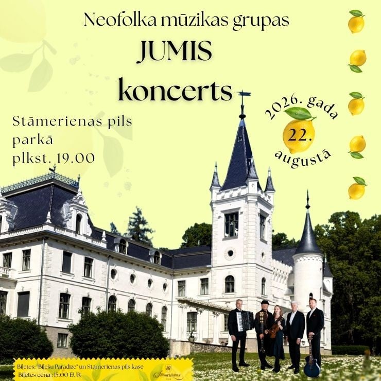 Izrādes "Neofolk mūzikas grupas “JUMIS” koncerts Stāmerienas pils parkā" attels