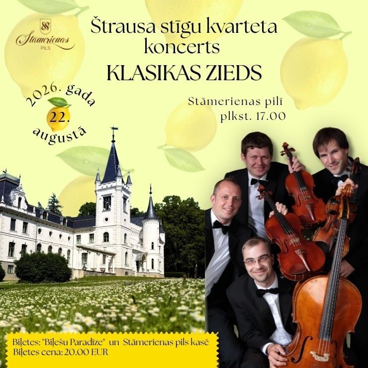 Izrādes "Štrausa stīgu kvarteta koncerts “Klasikas zieds”" attels