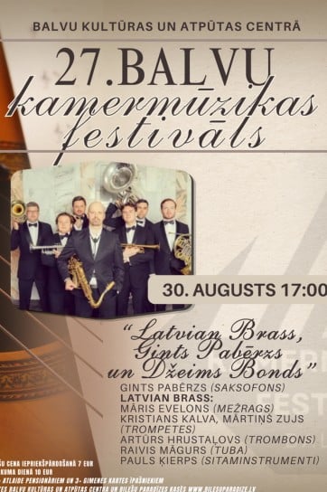 Meklēšanas rezultāta izrādes "Latvian Brass, Gints Pabērzs un Džeimss Bonds. XXVII Balvu kamermūzikas festivāls" attels
