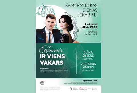 Изображение спектакля "“Kamermūzikas dienas Jēkabpilī” Vesterda Šimkus un Elīnas Šimkus koncerts “Ir viens vakars”"