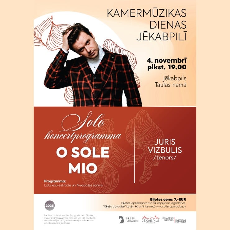 Изображение спектакля "“Kamermūzikas dienas Jēkabpilī” Jura Vizbuļa koncerts “O Sole Mio”"
