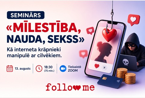 Изображение спектакля "Renātas Mohles autorlekcija «Mīlestība, nauda, sekss. Kā interneta krāpnieki manipulē ar cilvēkiem»"