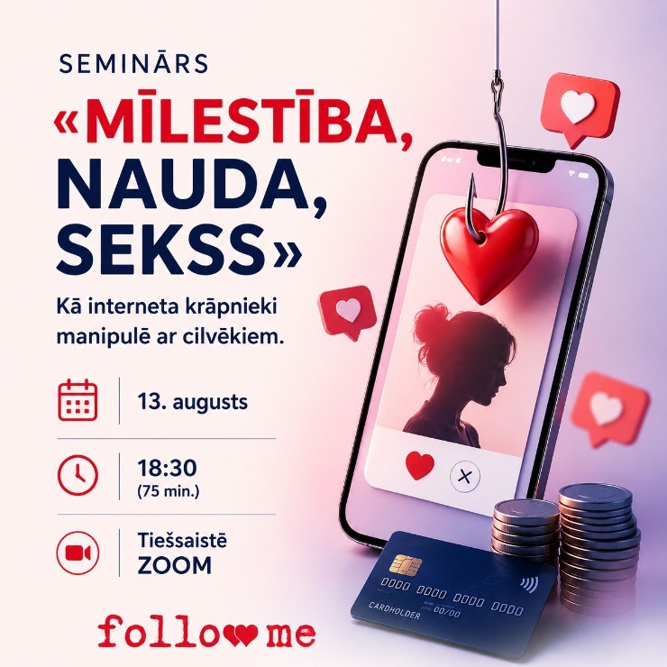 Изображение спектакля "Renātas Mohles autorlekcija «Mīlestība, nauda, sekss. Kā interneta krāpnieki manipulē ar cilvēkiem»"