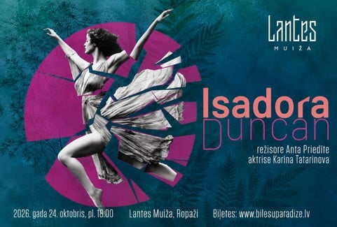 Изображение спектакля "Izrāde “ISADORA DUNCAN” ar Karīnu Tatarinovu Lantes muižā"