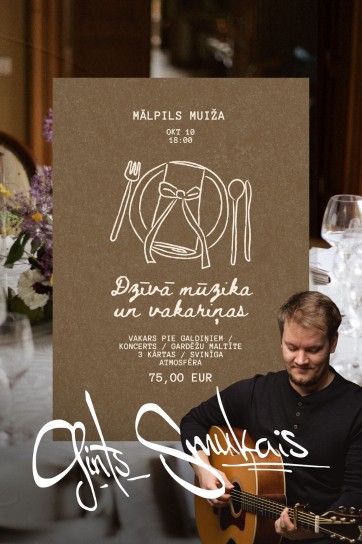 Изображение мероприятия "Dzīvā mūzika un vakariņas Mālpils muižā | Gints Smukais" из результатов поиска