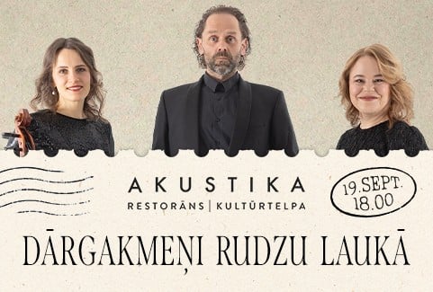 Izrādes "DĀRGAKMEŅI RUDZU LAUKĀ | Tenors Jānis Kurševs. Pianiste Ilze Jaunzeme. Čelliste Agate Ozoliņa" attels