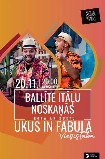 Meklēšanas rezultāta izrādes "Ballīte itāļu noskaņās kopā ar duetu UKUS IN FABULA" attels
