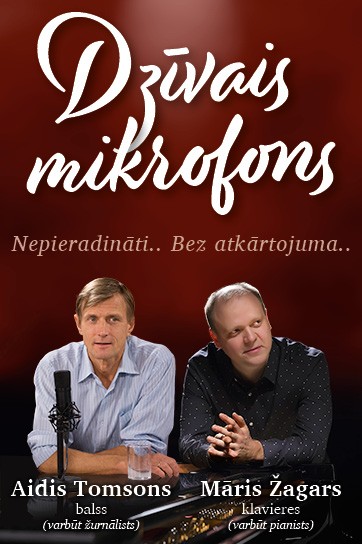 Изображение мероприятия "DZĪVAIS MIKROFONS | Aidis Tomsons un Māris Žagars" из результатов поиска
