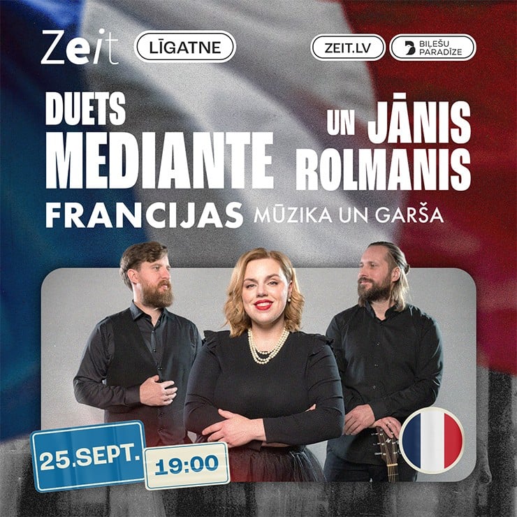 Изображение спектакля "FRANCIJAS MŪZIKAS UN GARŠAS VAKARS | Duets Mediante un Jānis Rolmanis"